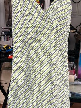 Massimo Lime, Navy & White Striped Dress